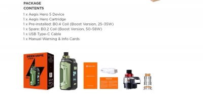 Geek Vape Hero 5 2000mAh (Steel Silver)